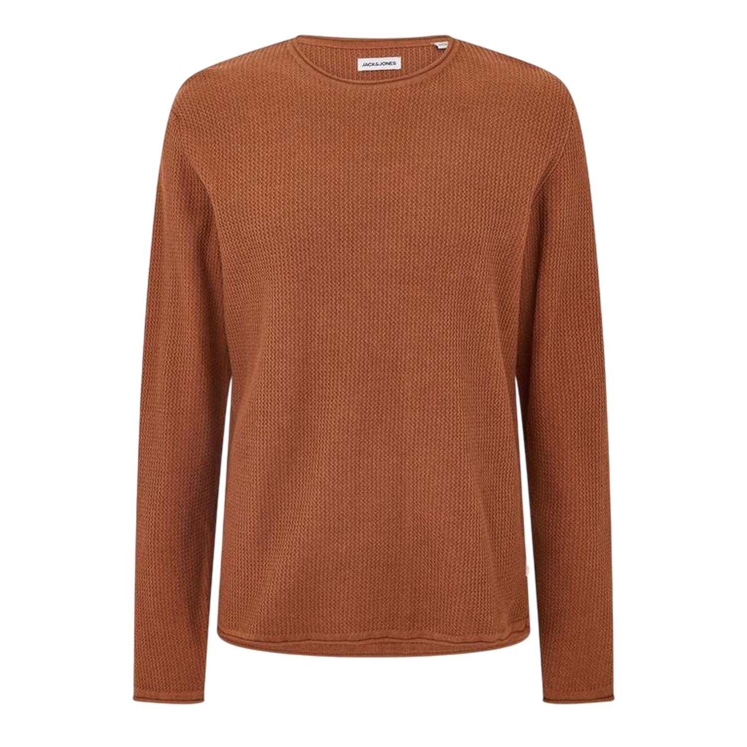 Mocha Bisque - Front - Jack And Jones Mens Knitted Crew Neck Regular Sweatshirt