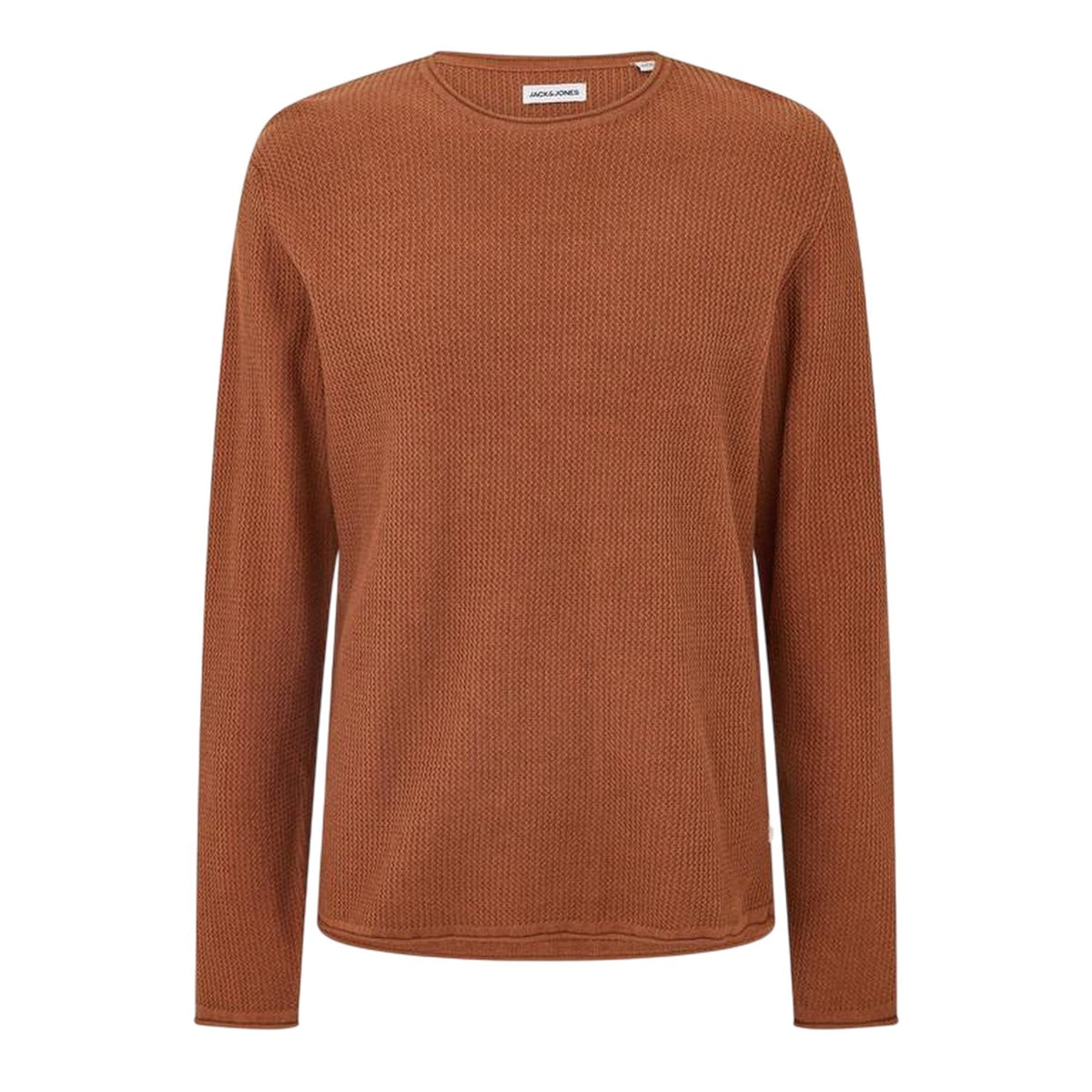 Mocha Bisque - Front - Jack And Jones Mens Knitted Crew Neck Regular Sweatshirt