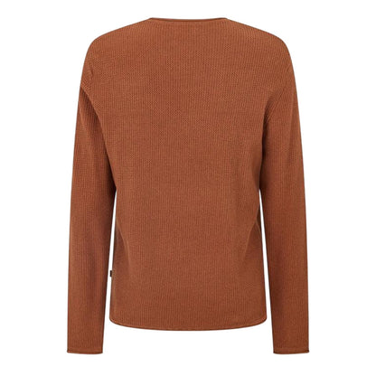 Mocha Bisque - Back - Jack And Jones Mens Knitted Crew Neck Regular Sweatshirt