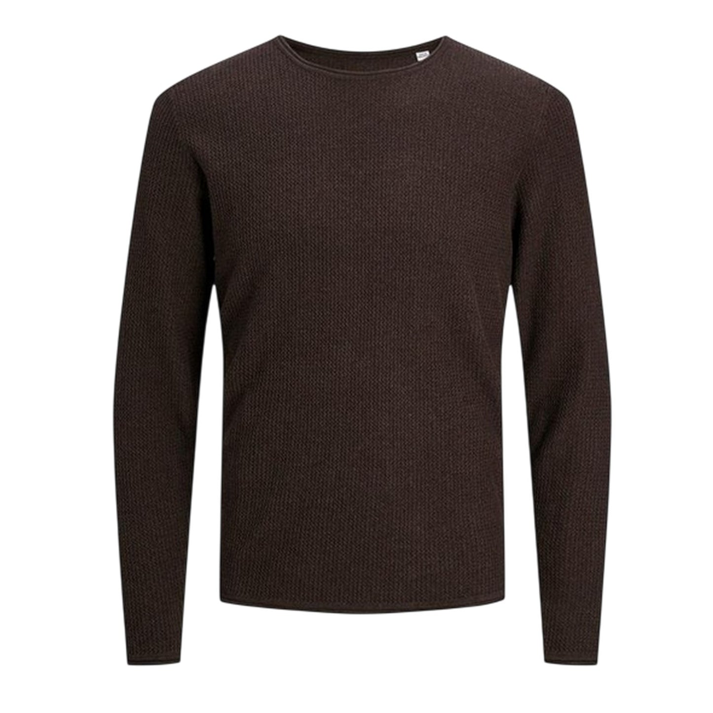 Brown - Front - Jack And Jones Mens Knitted Crew Neck Regular Sweatshirt