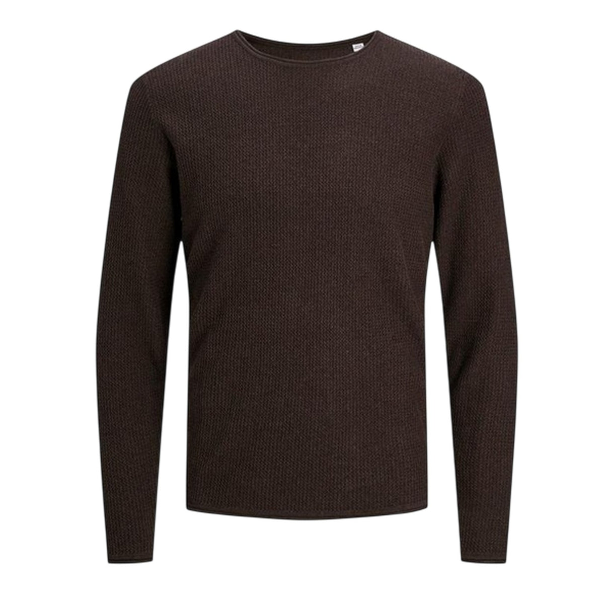Brown - Front - Jack And Jones Mens Knitted Crew Neck Regular Sweatshirt