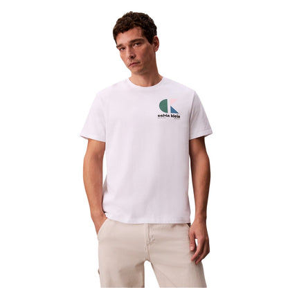 Brilliant White - Front - Calvin Klein Mens Logo Jersey Knit T-Shirt