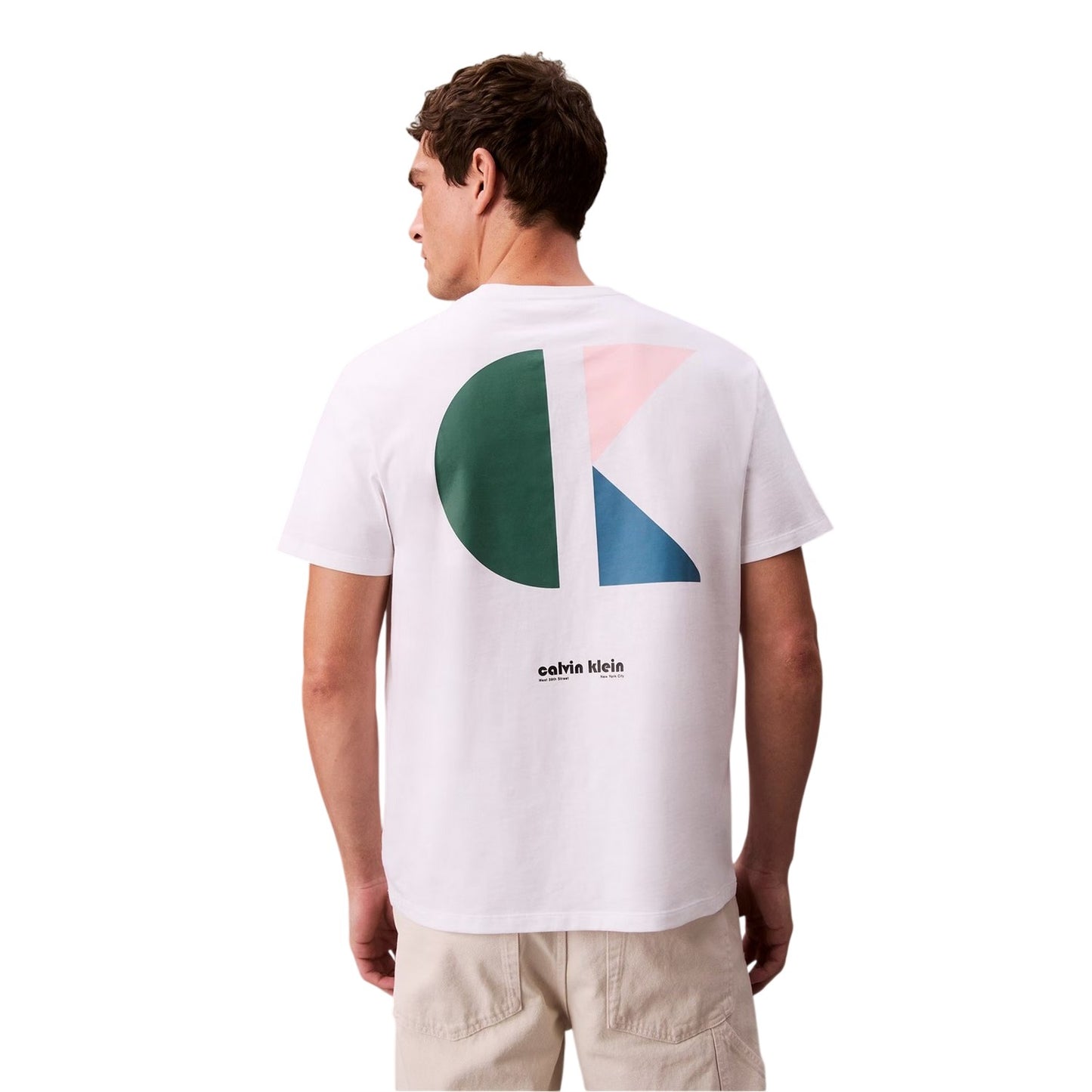 Brilliant White - Back - Calvin Klein Mens Logo Jersey Knit T-Shirt