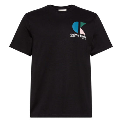 Black - Front - Calvin Klein Mens Logo Jersey Knit T-Shirt