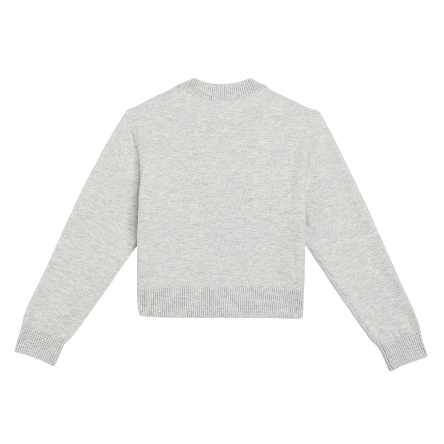 Light Grey Heather - Back - Tommy Hilfiger Childrens-Kids Varsity Intarsia Logo Sweater Top