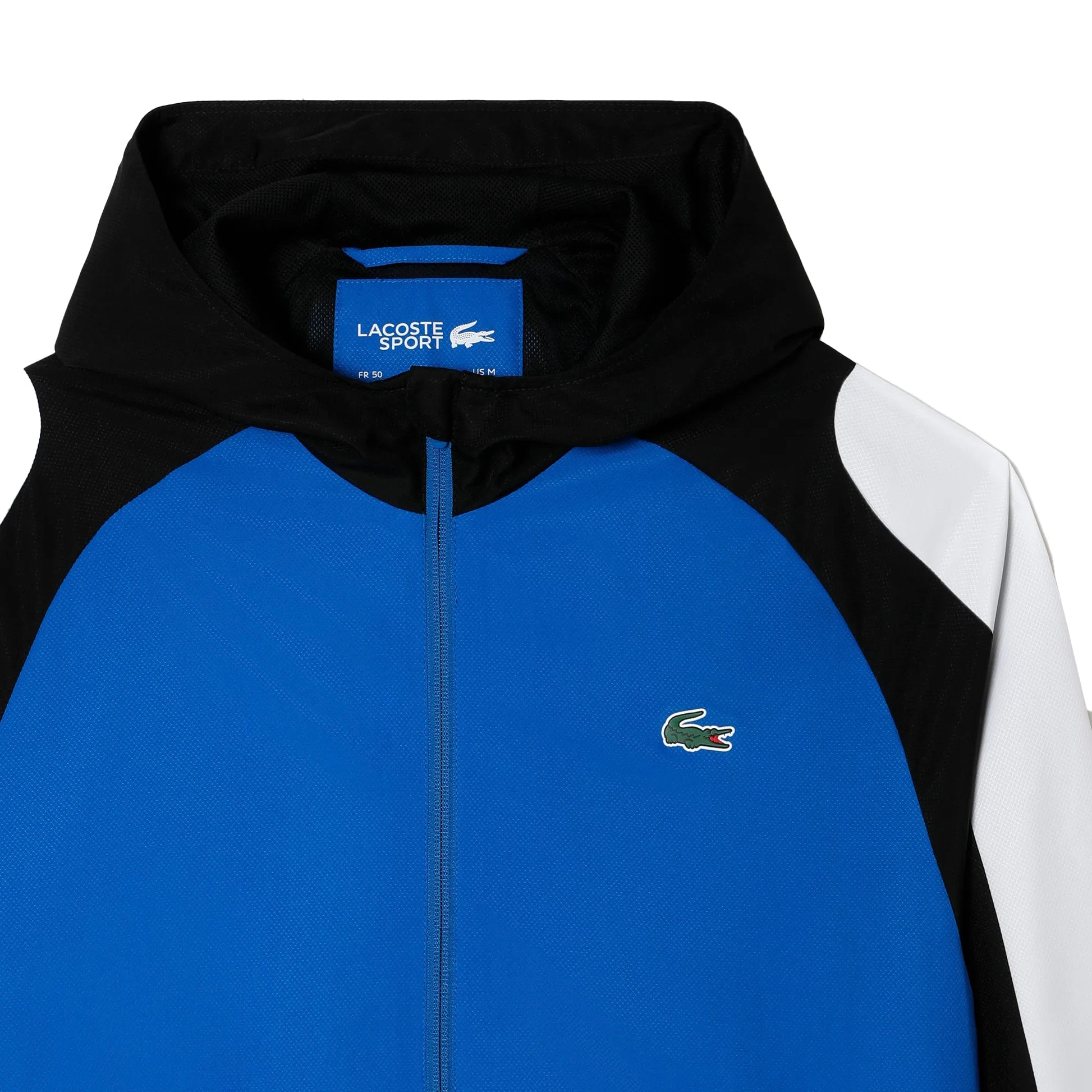 White-Blue-Black - Back - Lacoste Mens Sport Colour Block Tennis Jacket