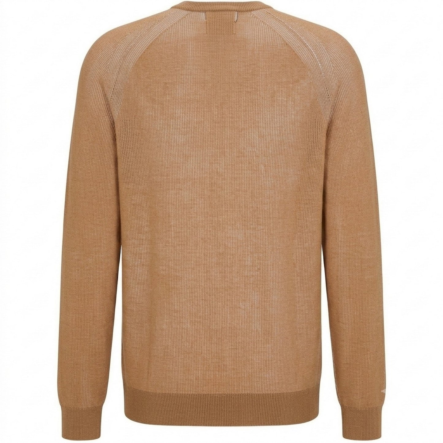 Medium Beige - Back - Boss Mens Fine Knit Raglan Jumper