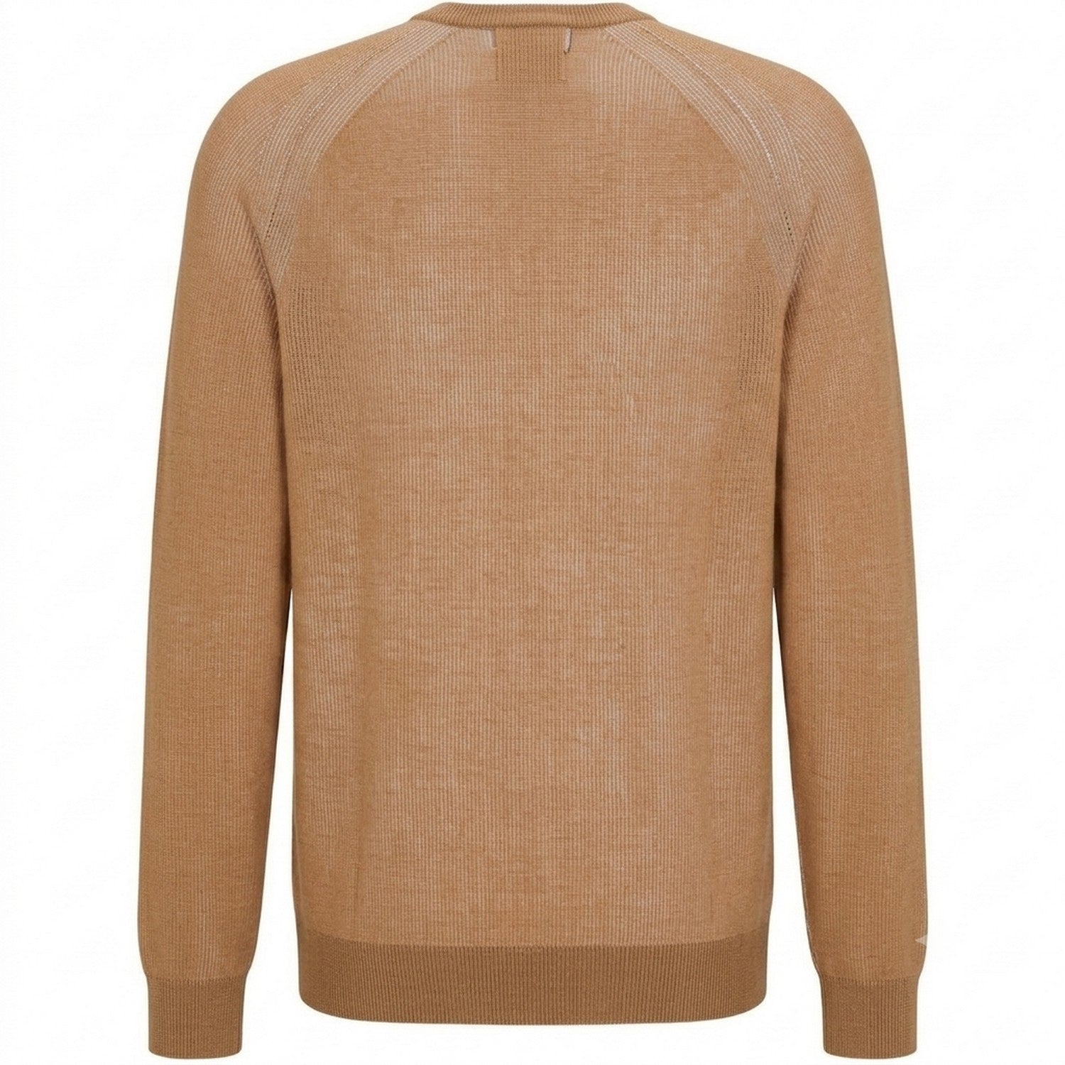 Medium Beige - Back - Boss Mens Fine Knit Raglan Jumper