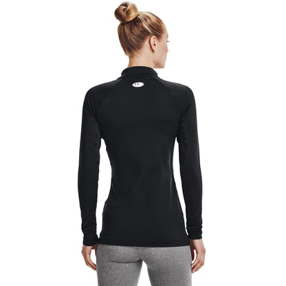 Black - Lifestyle - Under Armour Womens-Ladies Authentics Mock Neck Base Layer Top