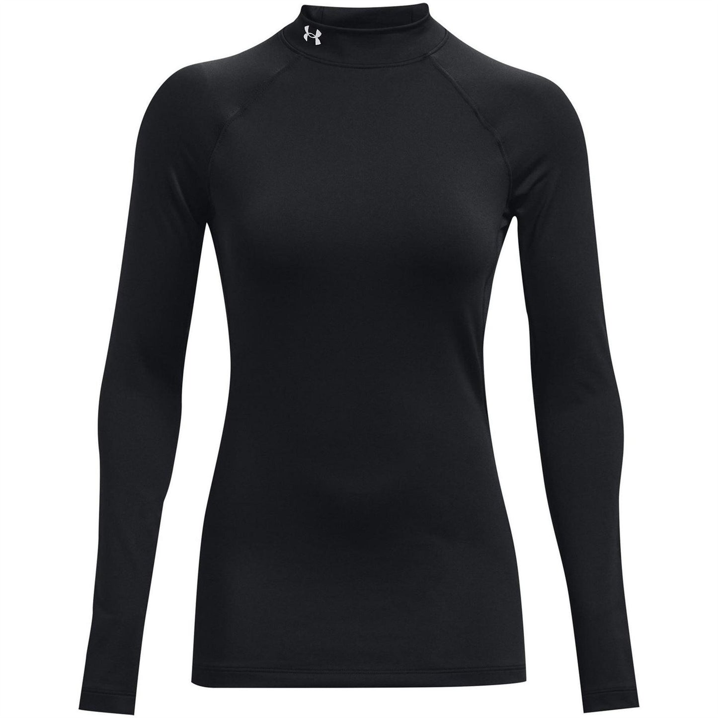 Black - Front - Under Armour Womens-Ladies Authentics Mock Neck Base Layer Top