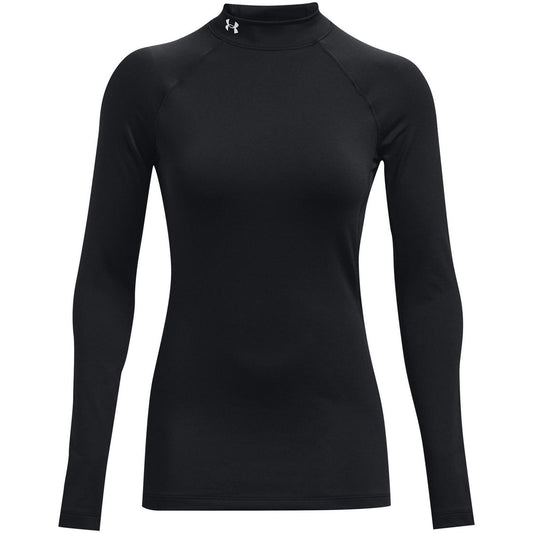 Black - Front - Under Armour Womens-Ladies Authentics Mock Neck Base Layer Top
