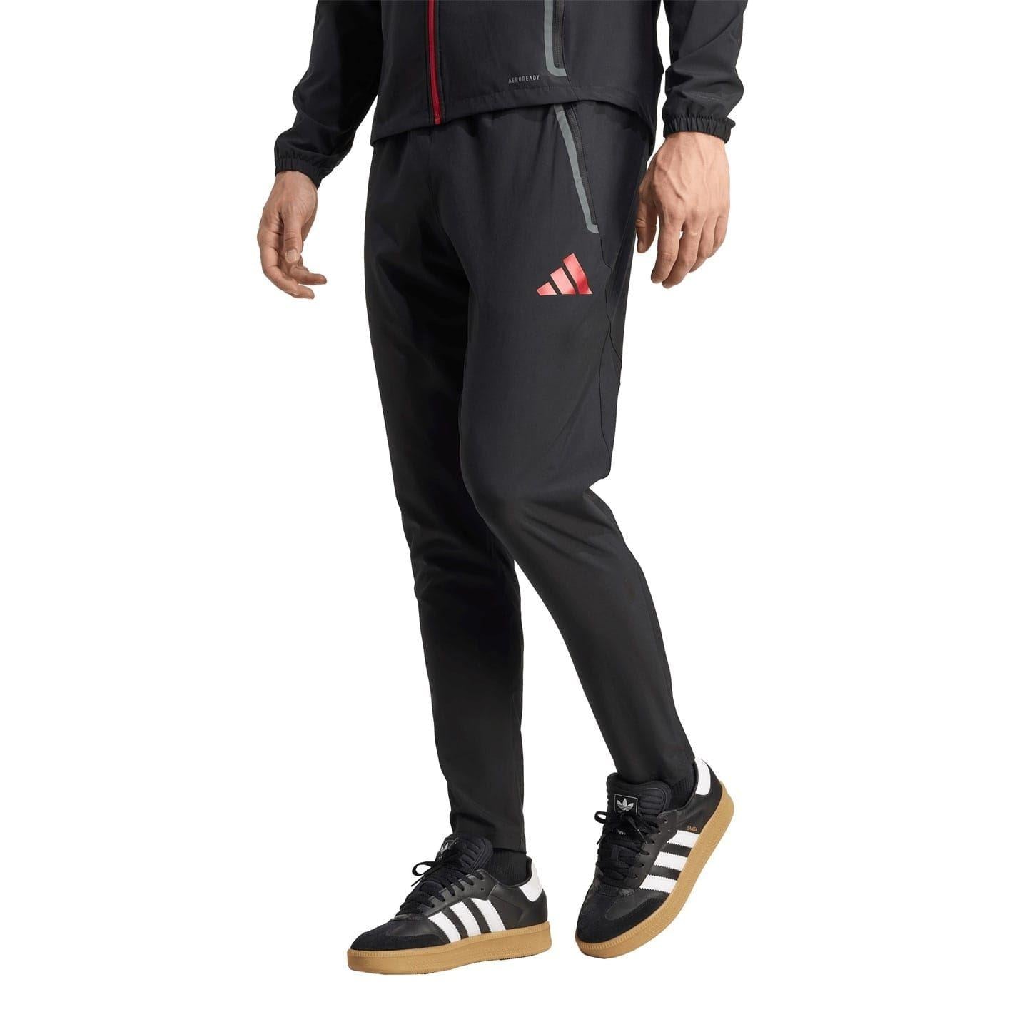 Black-Red - Side - Adidas Mens 2025-2026 Liverpool FC Tracksuit Bottoms