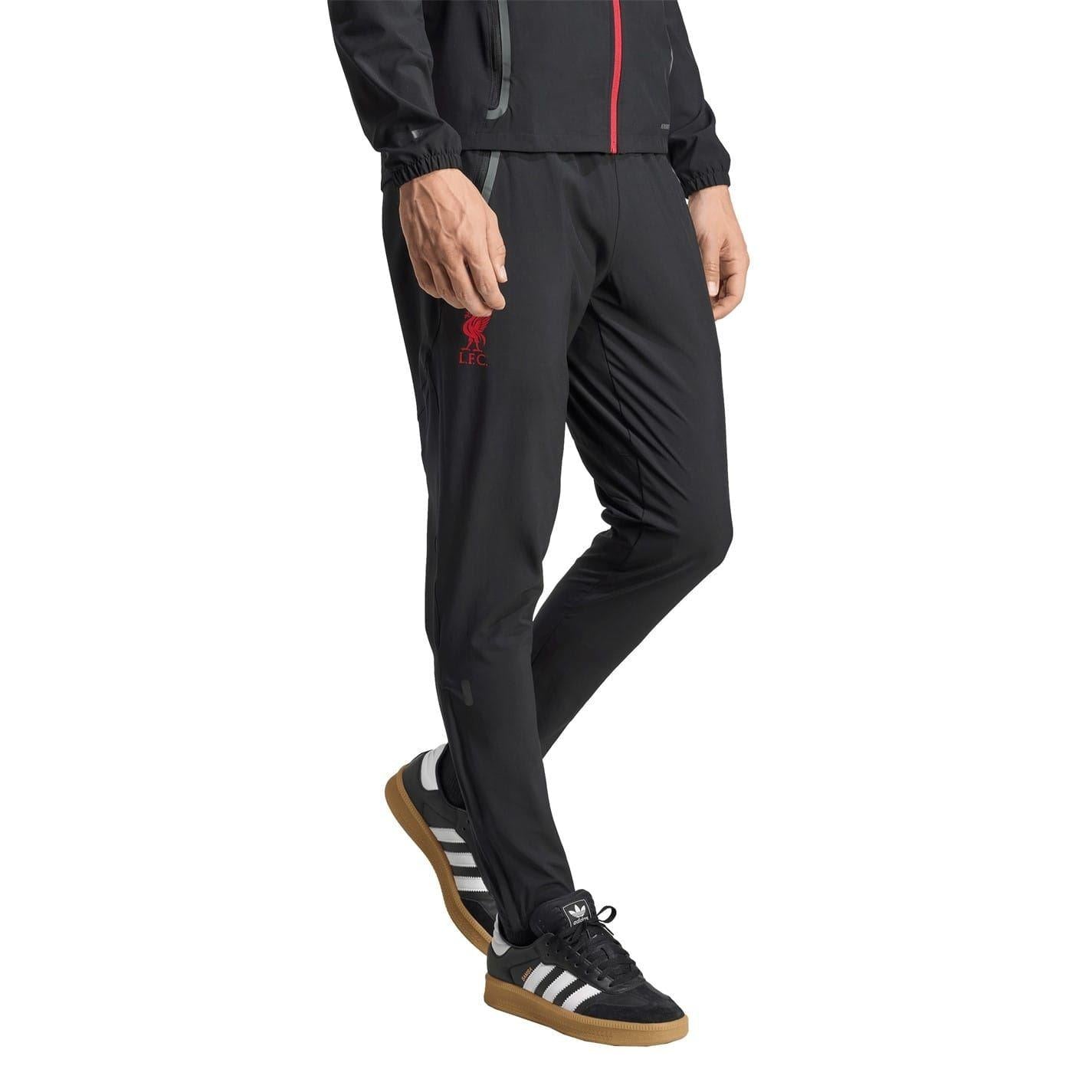 Black-Red - Front - Adidas Mens 2025-2026 Liverpool FC Tracksuit Bottoms