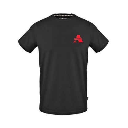 Black - Front - Aquascutum Mens Contrast Logo Crew Neck T-Shirt