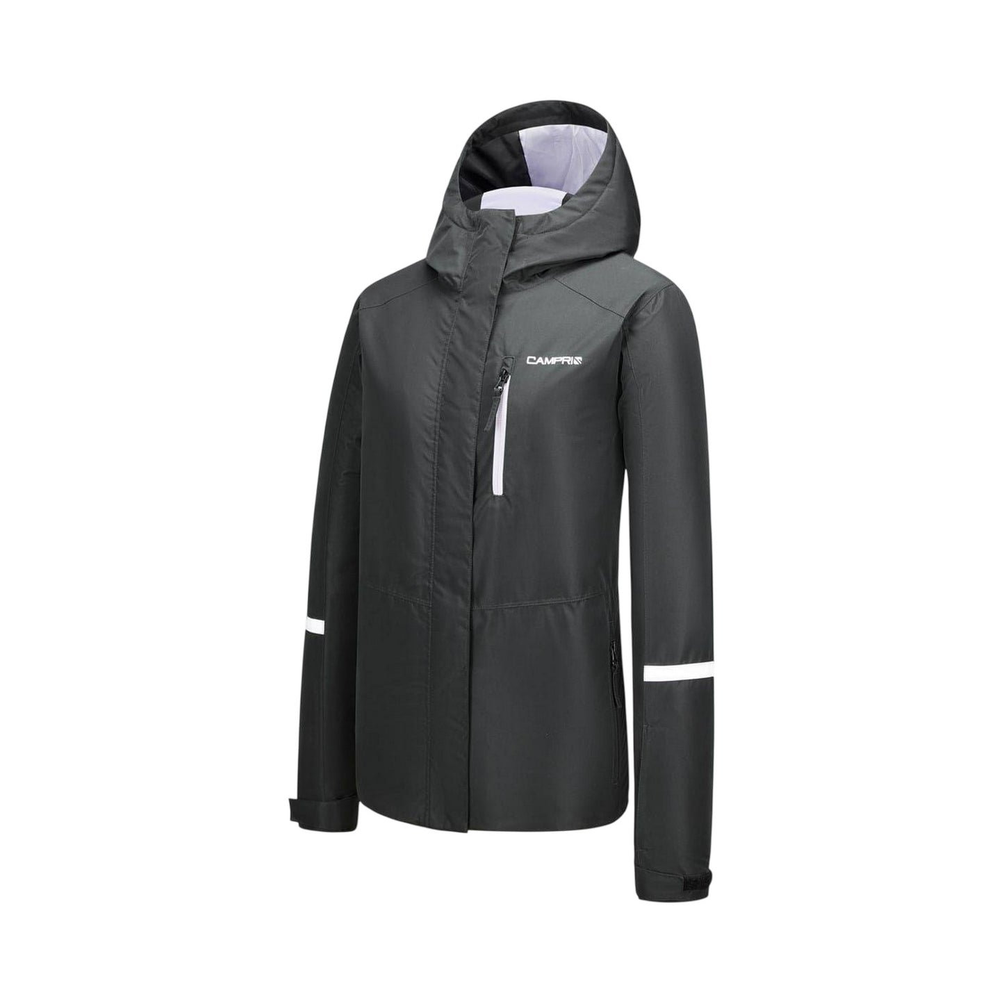 Black - Side - Campri Womens-Ladies Raised Waterproof Jacket