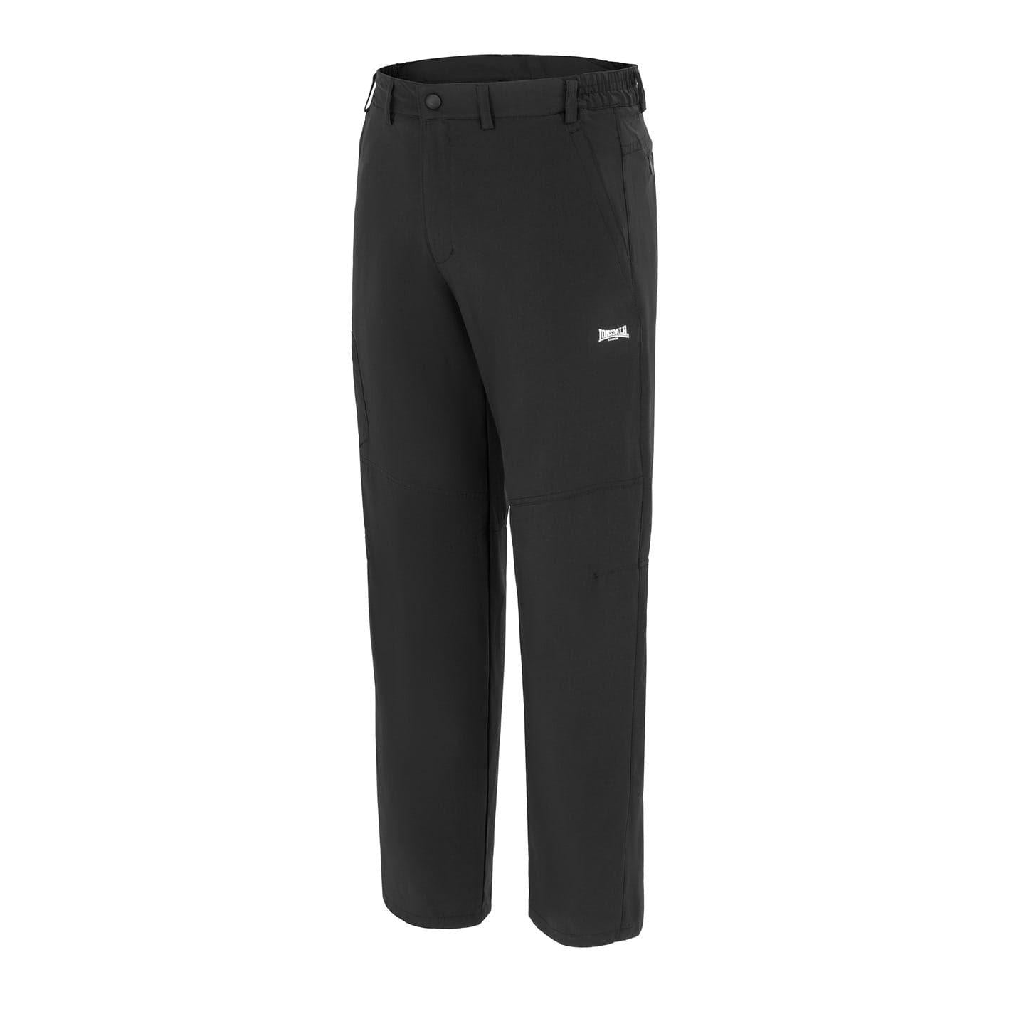 Black - Side - Lonsdale Mens Logo Trousers