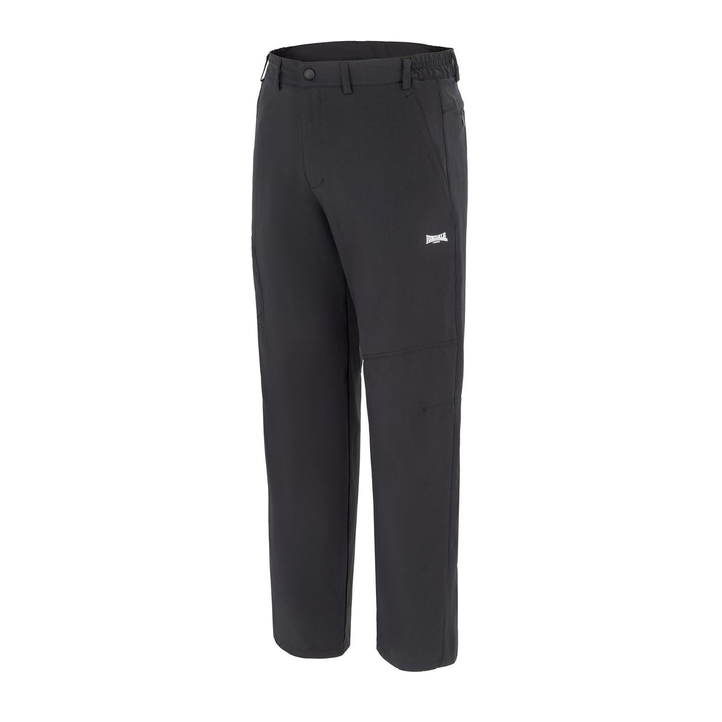 Grey - Side - Lonsdale Mens Logo Trousers