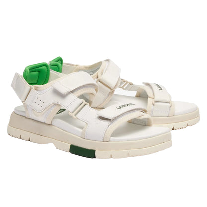White-Green - Pack Shot - Lacoste Womens-Ladies Suruga Premium Sandals