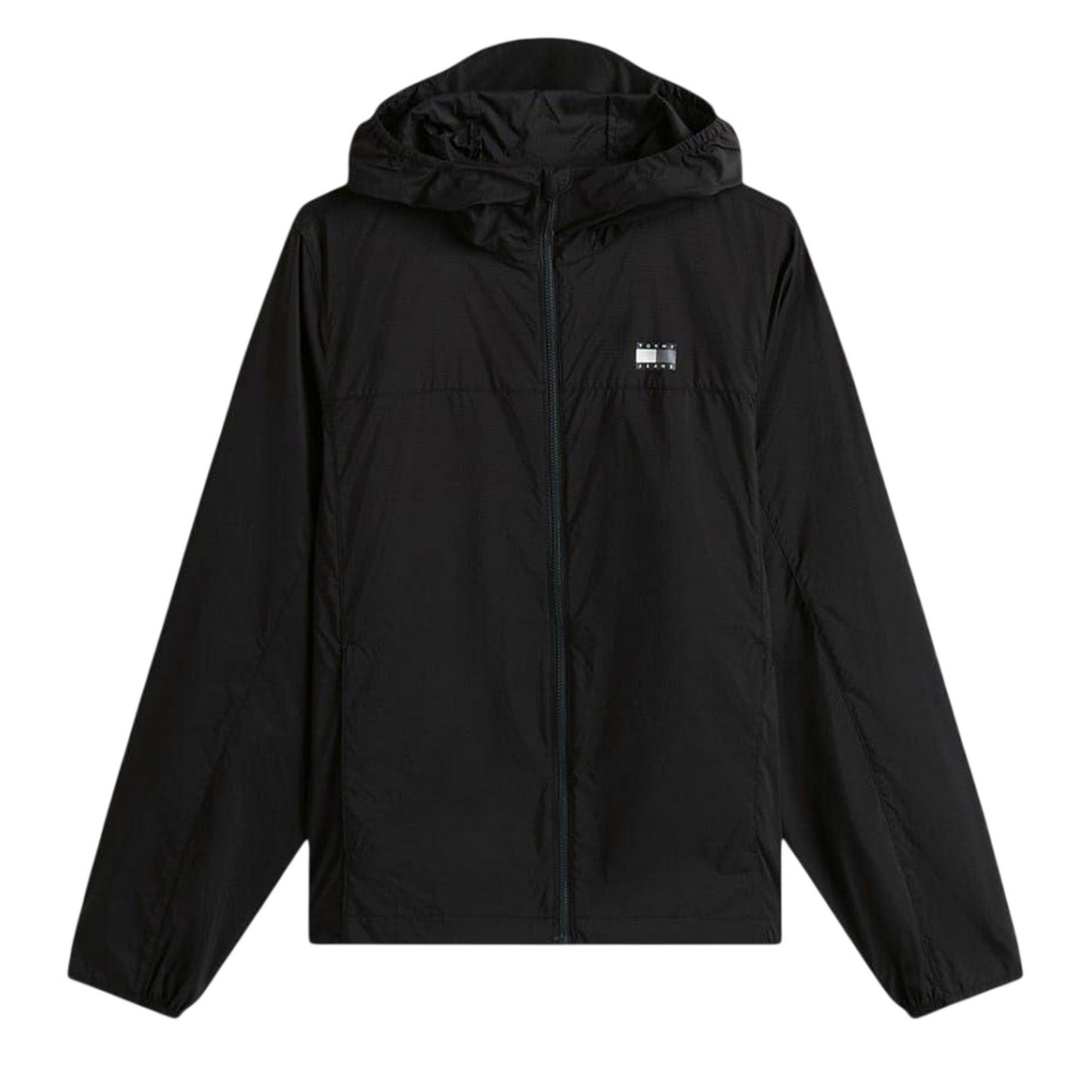 Black - Front - Tommy Jeans Womens-Ladies Logo Full Zip Hoodie