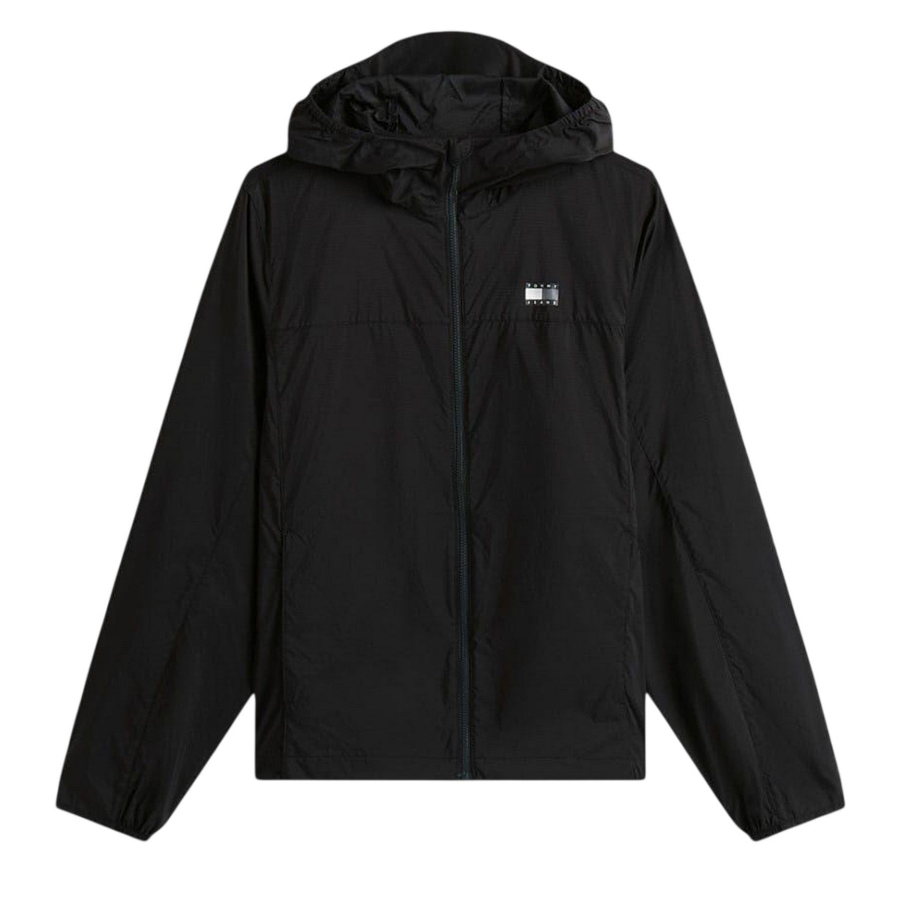 Black - Front - Tommy Jeans Womens-Ladies Logo Full Zip Hoodie
