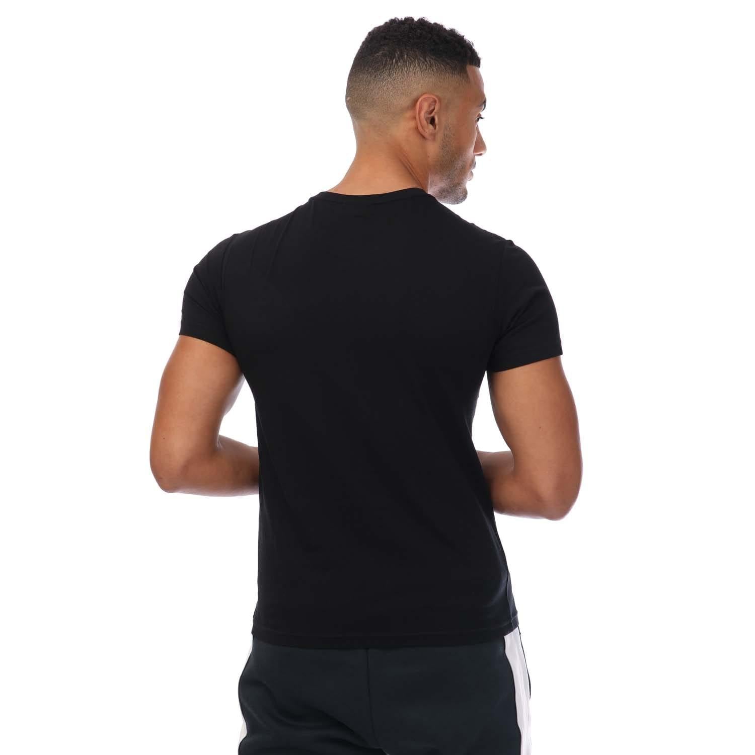 Black-White - Back - Emporio Armani Mens Crew Neck T-Shirt
