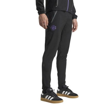 Black - Side - Adidas Mens 2025-2026 Manchester United FC Tracksuit Bottoms