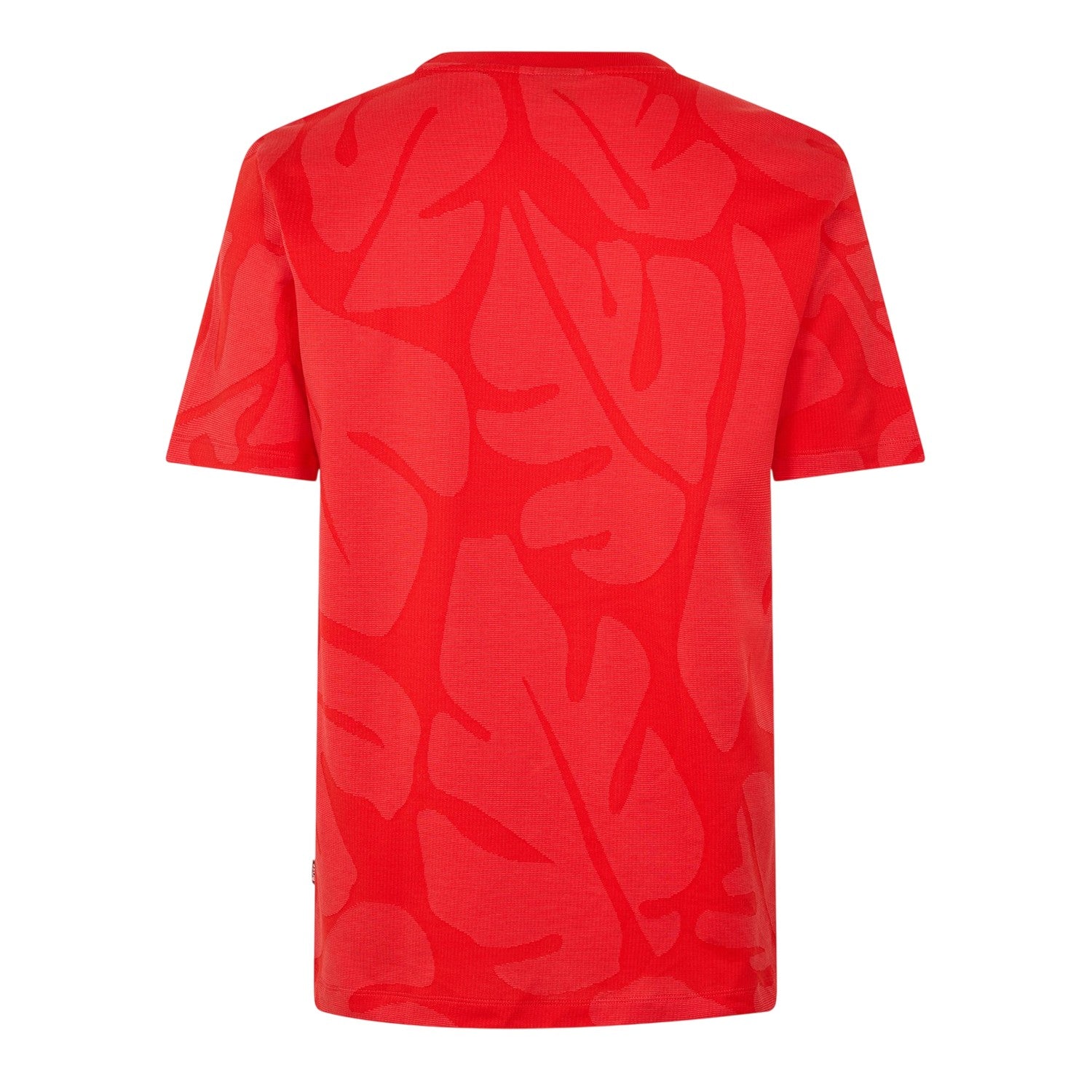 Bright Red - Back - Boss Mens Thompson Leaf Print T-Shirt
