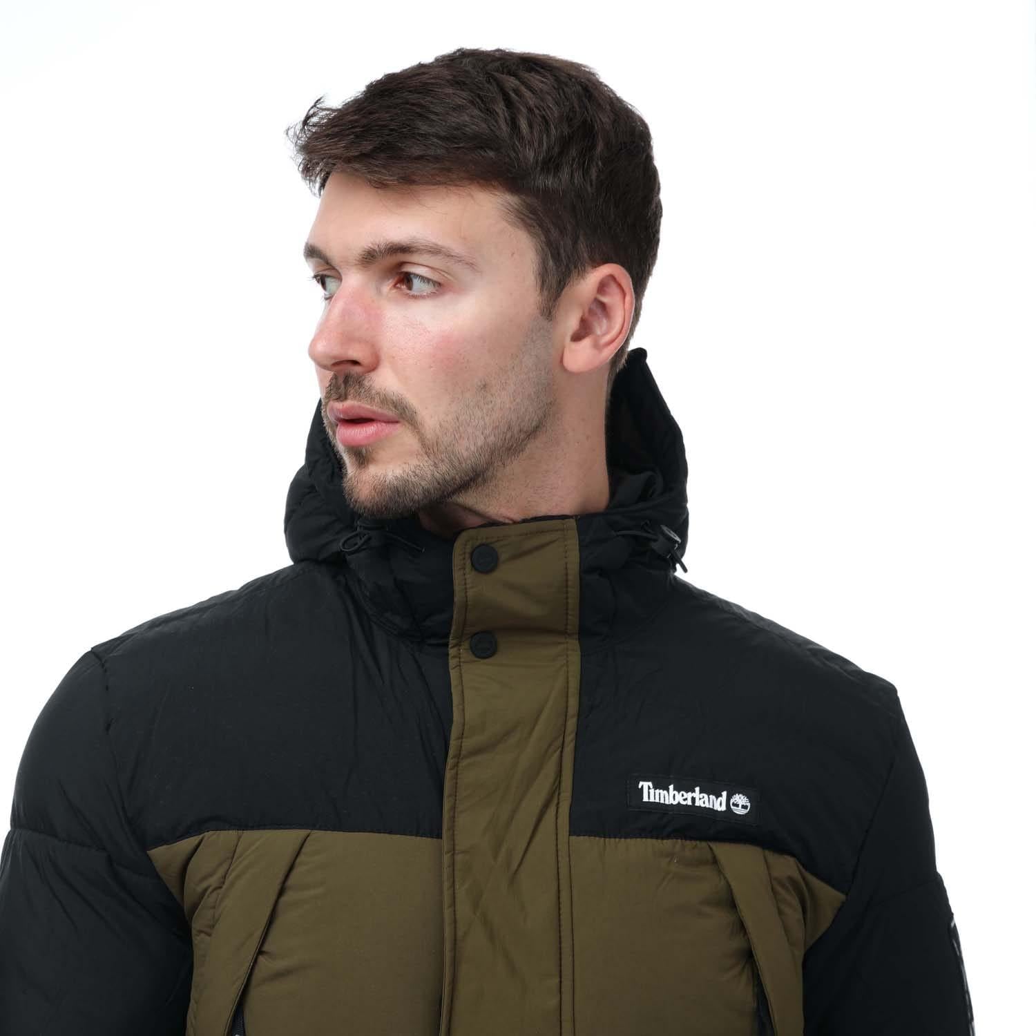Olive - Side - Timberland Mens Archive Outdoor Puffer Jacket