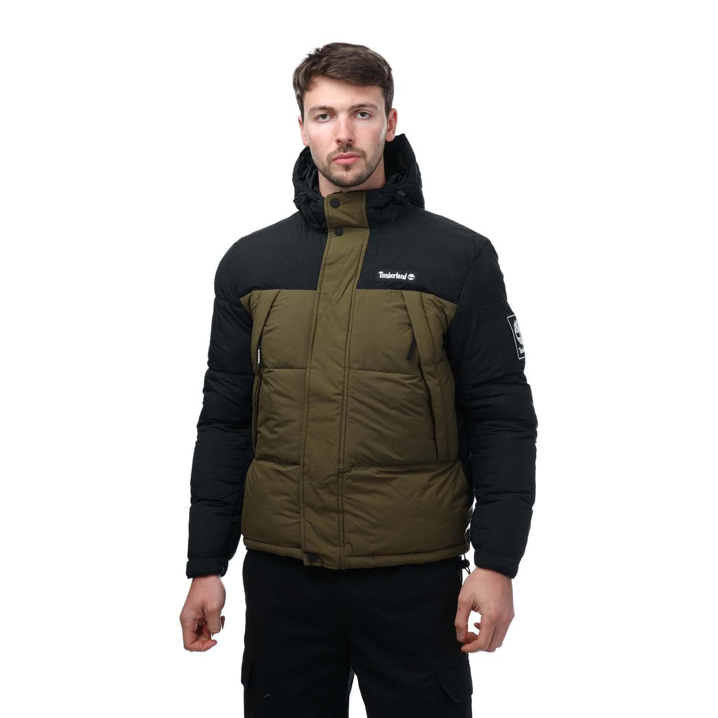 Olive - Front - Timberland Mens Archive Outdoor Puffer Jacket
