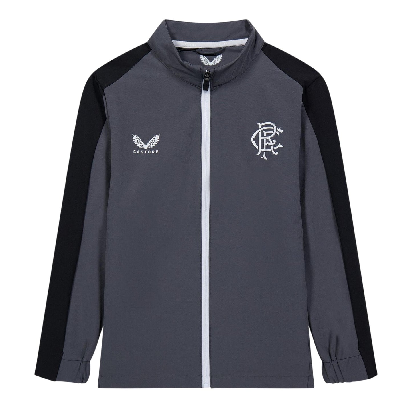 Iron Gate - Front - Castore Childrens-Kids Rangers FC Mock Neck Relaxed Fit Track Jacket