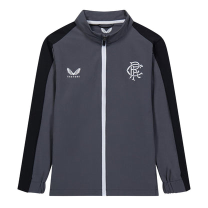 Iron Gate - Front - Castore Childrens-Kids Rangers FC Mock Neck Relaxed Fit Track Jacket