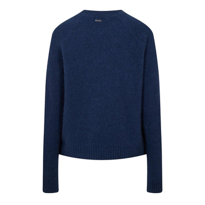 Dark Blue - Front - Boss Womens-Ladies Ribbed Mock Neck Slim Long-Sleeved T-Shirt