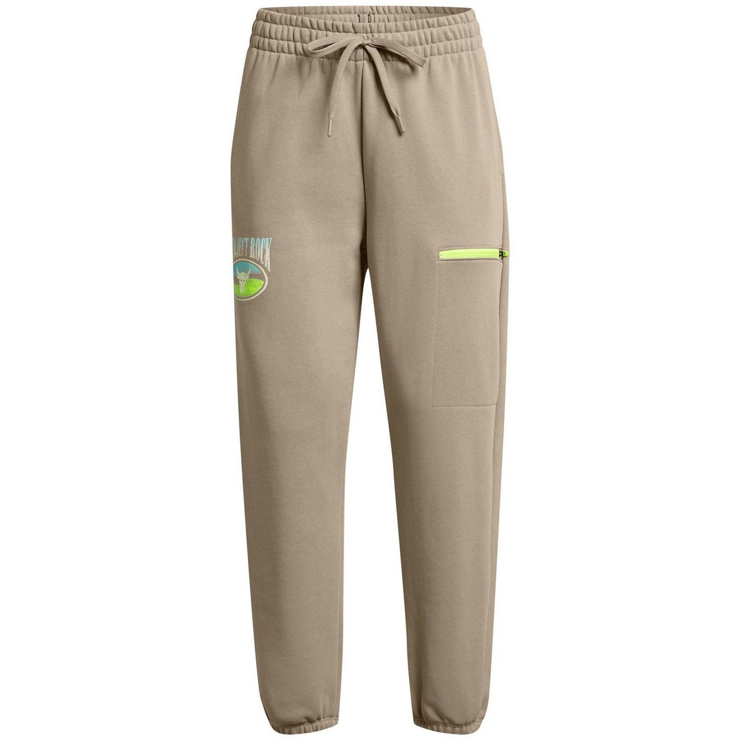 Taupe - Front - Under Armour Womens-Ladies Project Rock Terrycloth Heavyweight Joggers