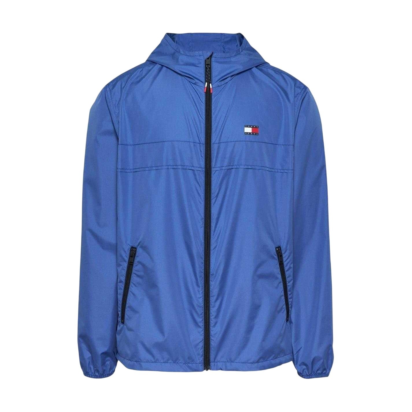 Blue - Front - Tommy Jeans Mens Elasticated Cuff Relaxed Fit Windbreak