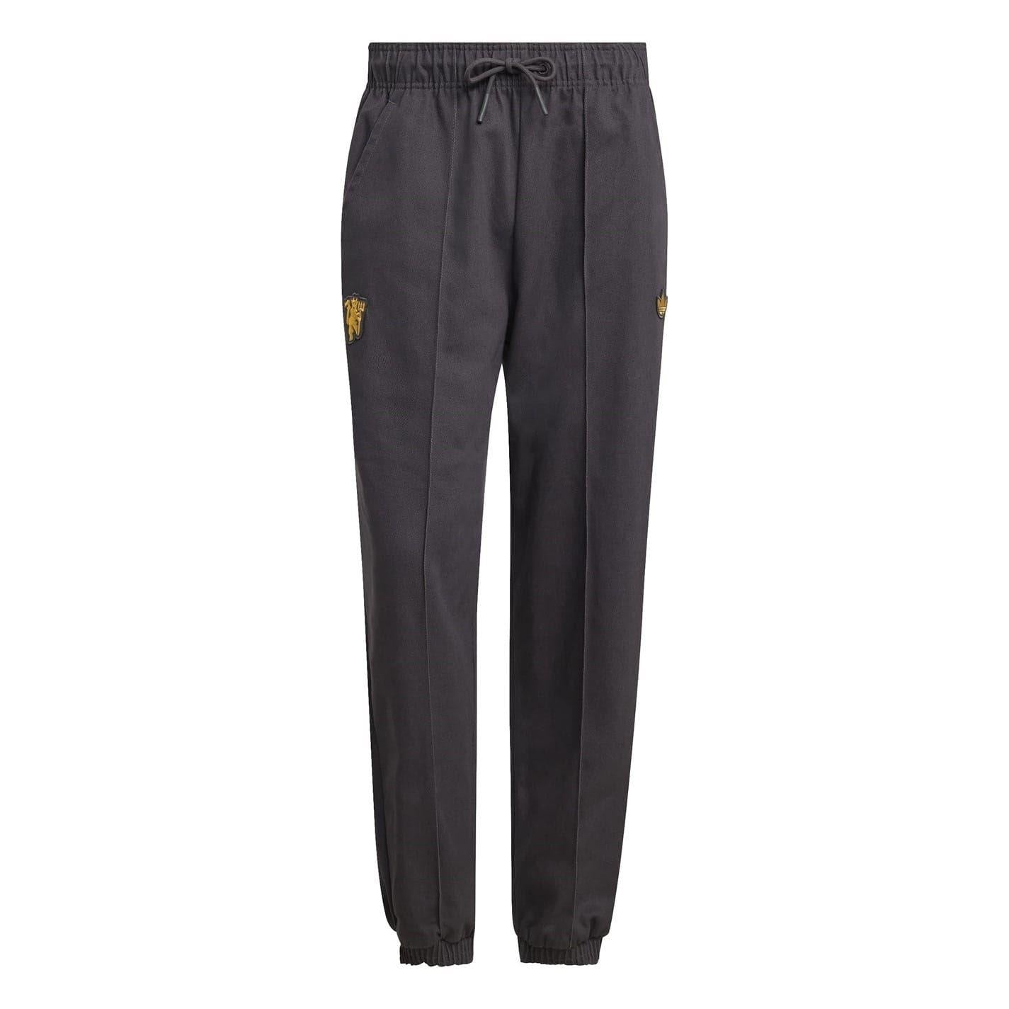 Black - Front - Adidas Mens Manchester United FC Tracksuit Bottoms
