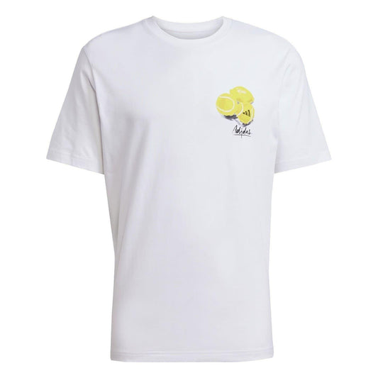 White - Front - Adidas Mens Tennis Ball Crew Neck T-Shirt