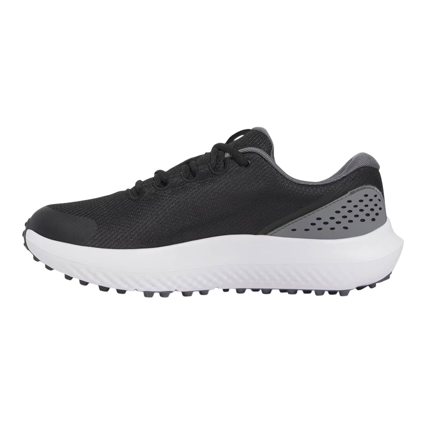 Black - Back - Under Armour Mens Leather Low Cut Golf Trainers