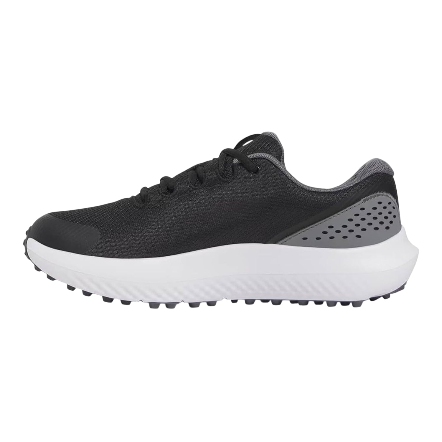 Black - Back - Under Armour Mens Leather Low Cut Golf Trainers