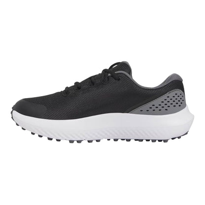 Black - Back - Under Armour Mens Leather Low Cut Golf Trainers