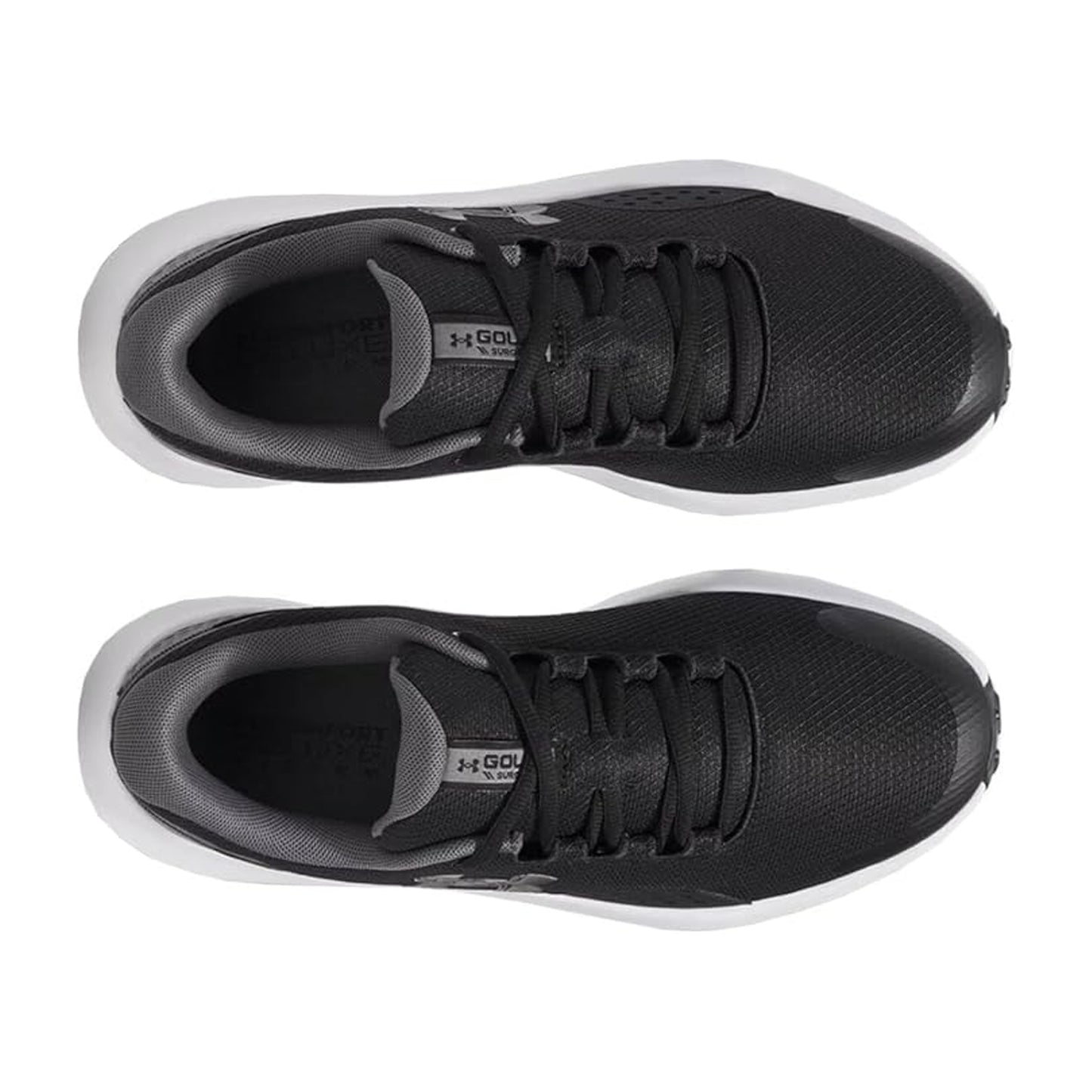 Black - Side - Under Armour Mens Leather Low Cut Golf Trainers