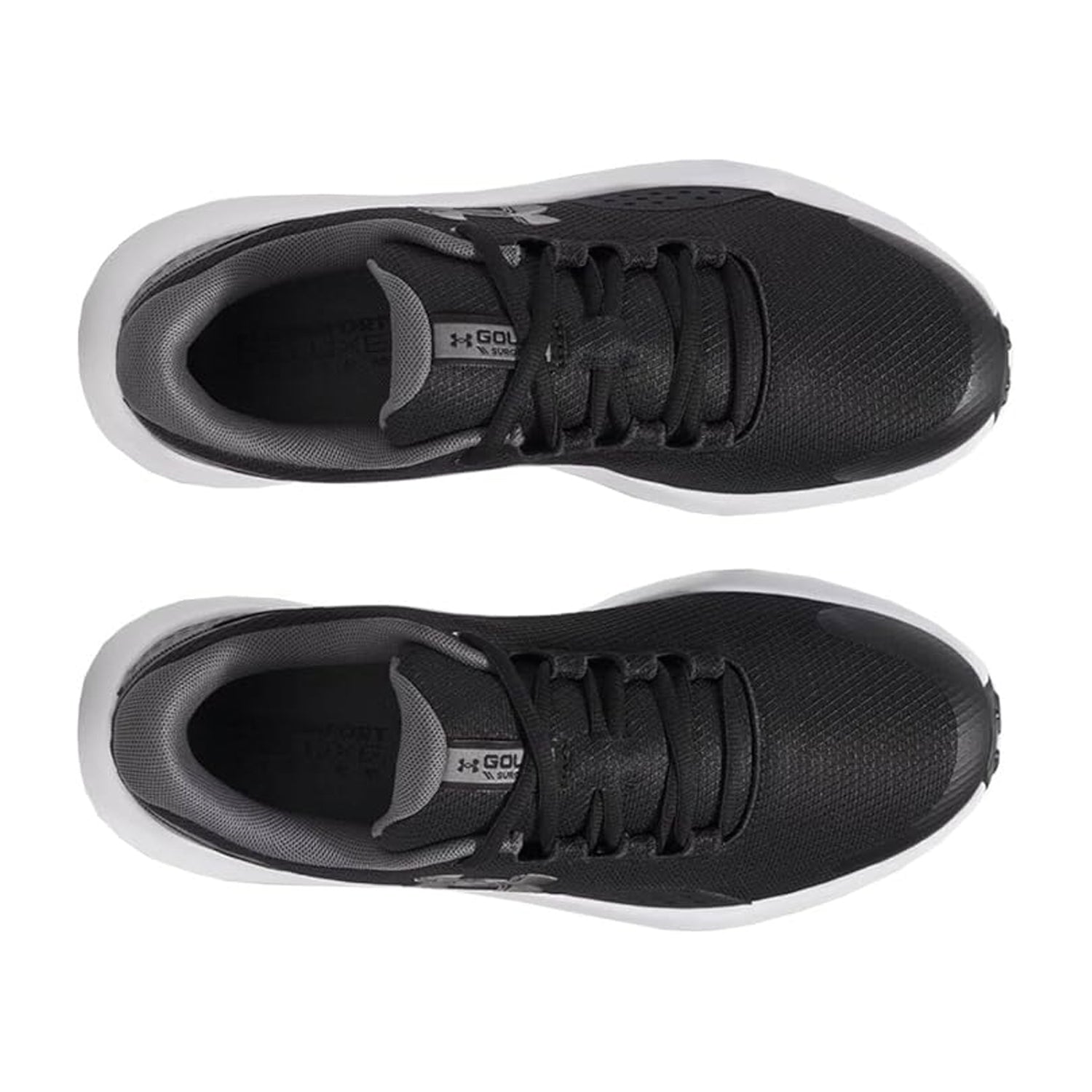Black - Side - Under Armour Mens Leather Low Cut Golf Trainers