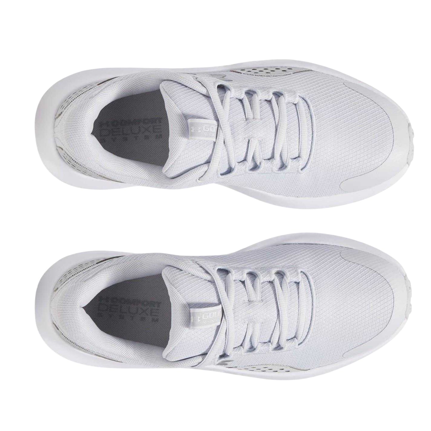 Halo Grey - Side - Under Armour Mens Leather Low Cut Golf Trainers