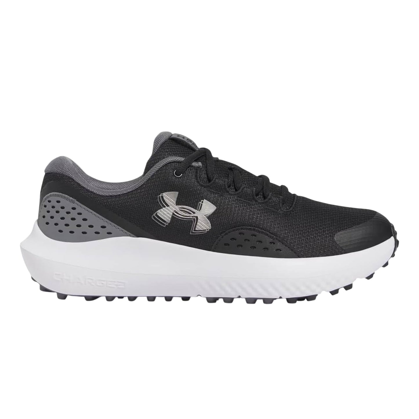 Black - Front - Under Armour Mens Leather Low Cut Golf Trainers