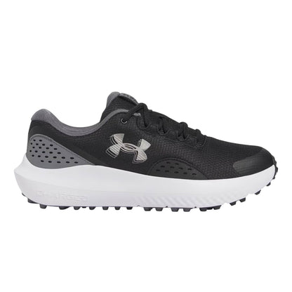 Black - Front - Under Armour Mens Leather Low Cut Golf Trainers