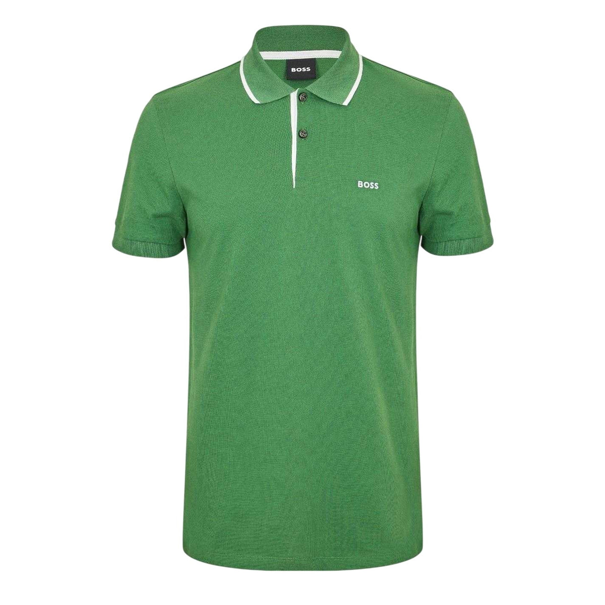 Green - Front - Boss Mens Firenze Short-Sleeved Polo Shirt