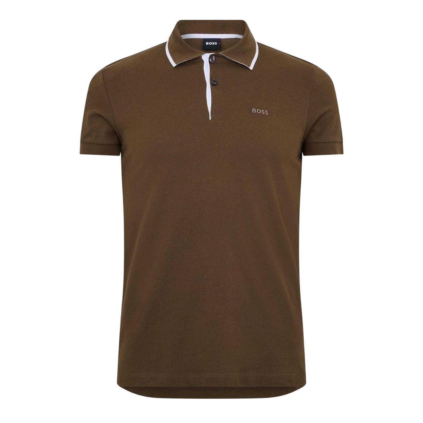 Brown - Front - Boss Mens Firenze Short-Sleeved Polo Shirt
