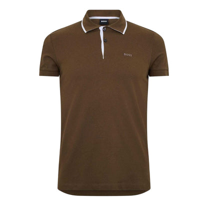 Brown - Front - Boss Mens Firenze Short-Sleeved Polo Shirt