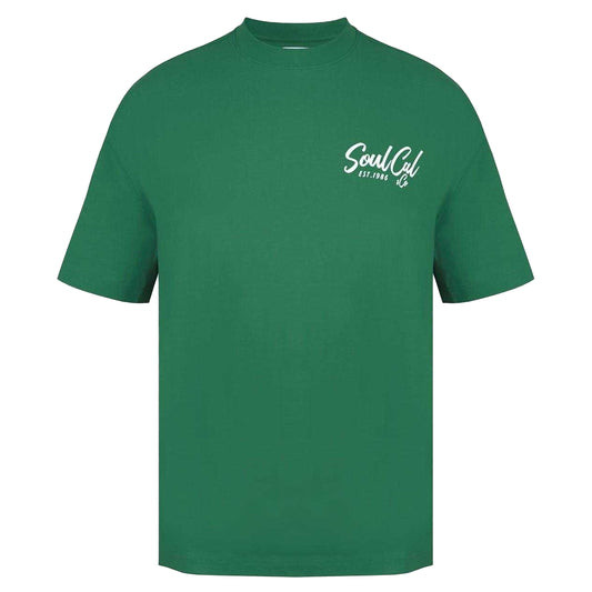 Green - Front - SoulCal Mens Fast Food Oversized T-Shirt