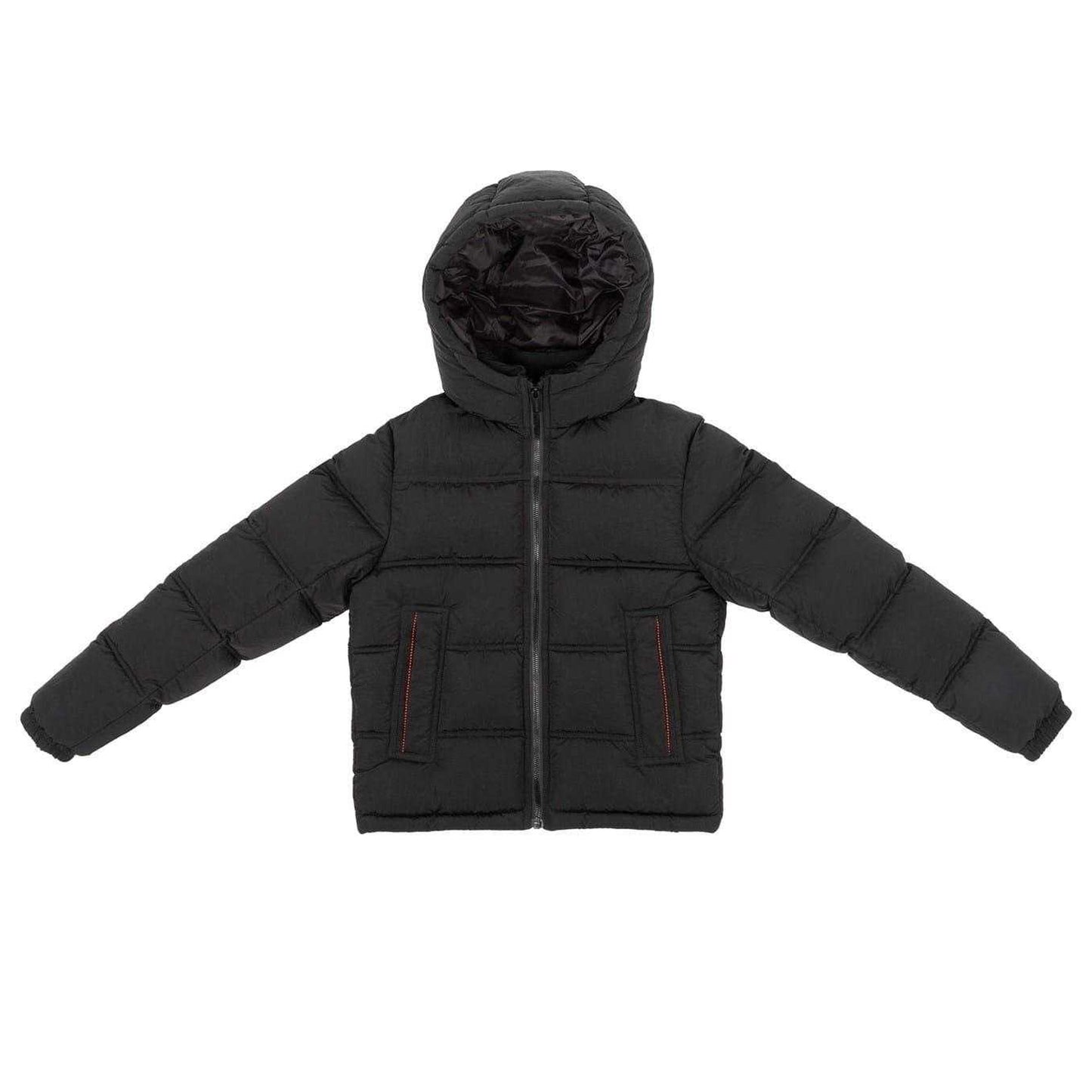 Black - Front - Firetrap Childrens-Kids Full Zip Puffer Jacket