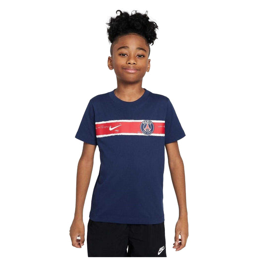 Midnight Navy - Front - Nike Childrens-Kids Heritage Paris Saint Germain FC T-Shirt